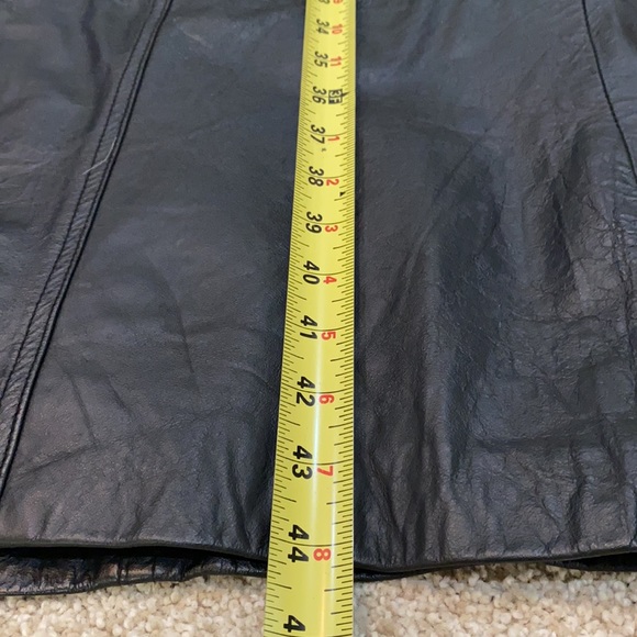 Vintage Black leather long coat - Picture 9 of 12